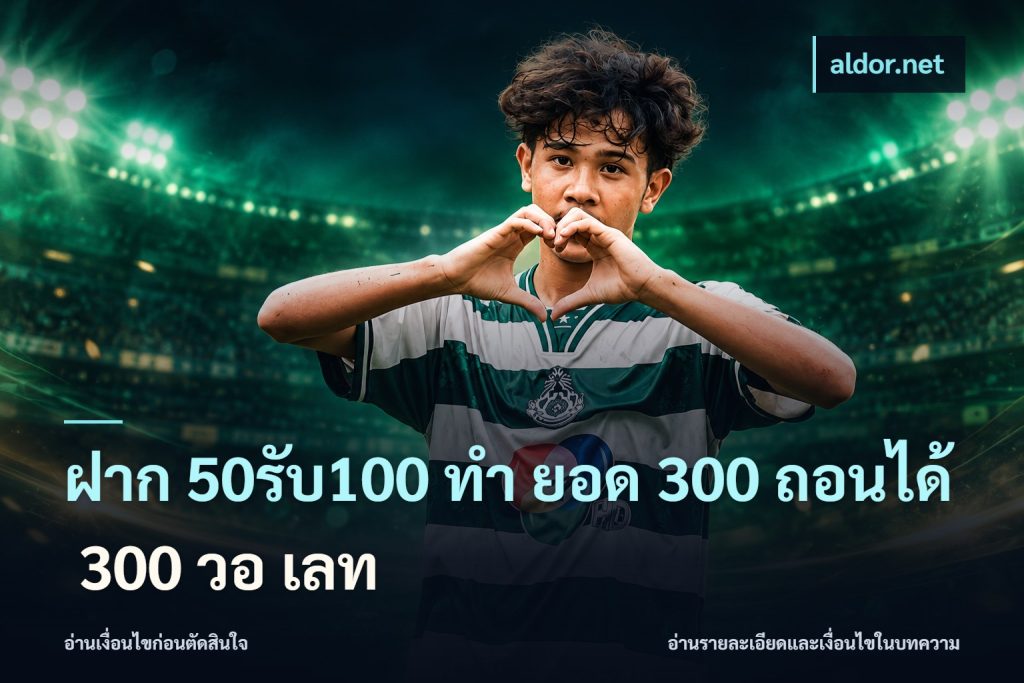 ฝาก 50รับ100 ทํา ยอด 300 ถอนได้ 300 วอ เลท