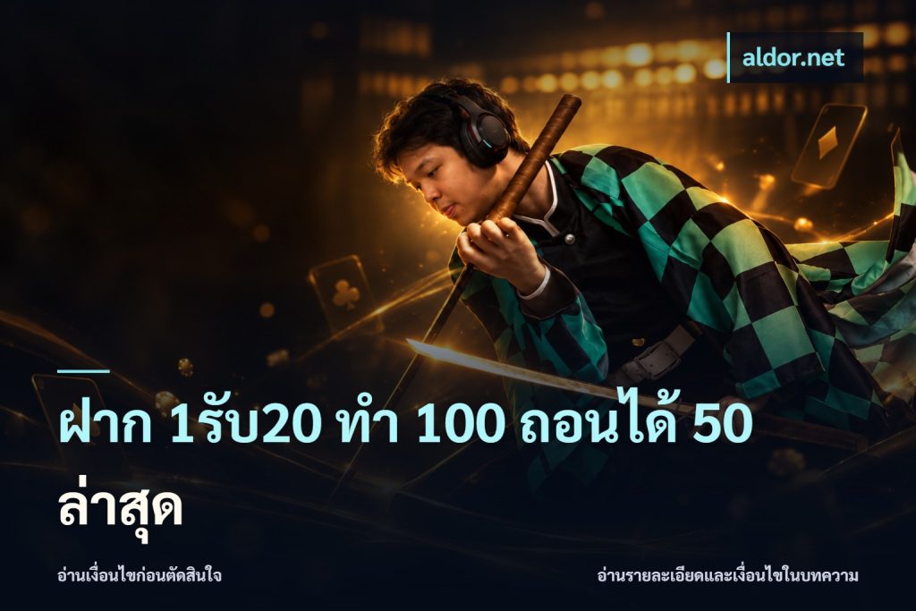 ฝาก 1รับ20 ทํา 100 ถอนได้ 50 ล่าสุด