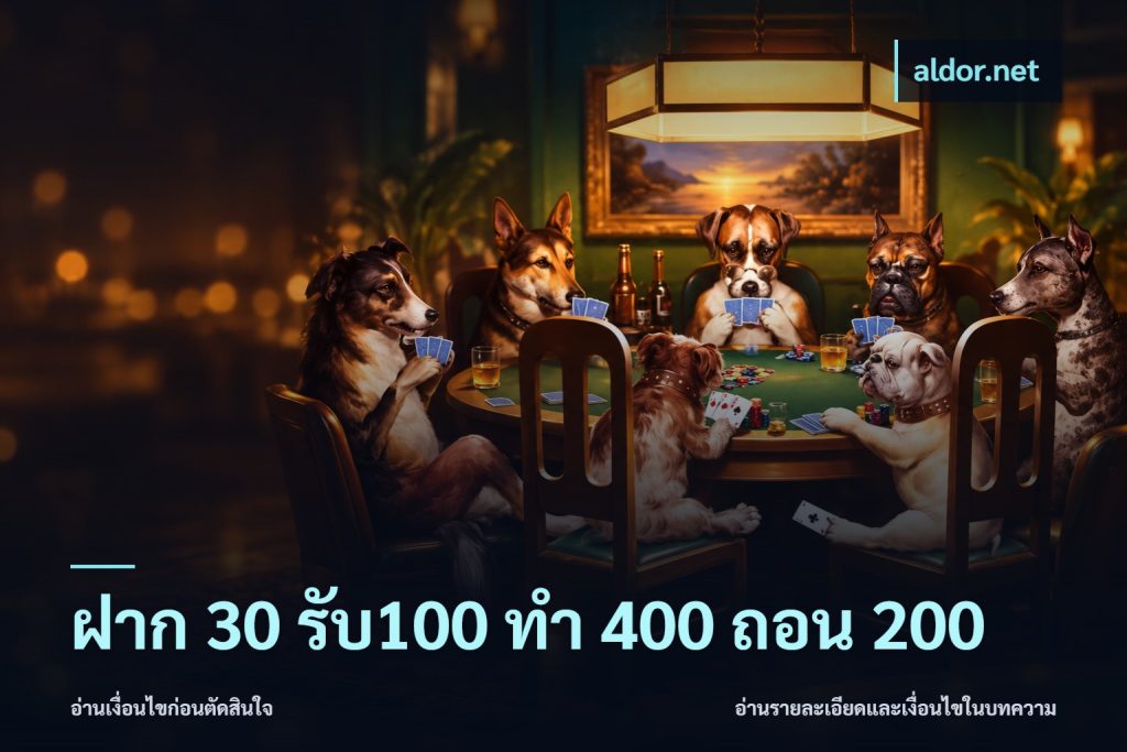 ฝาก 30 รับ100 ทํา 400 ถอน 200
