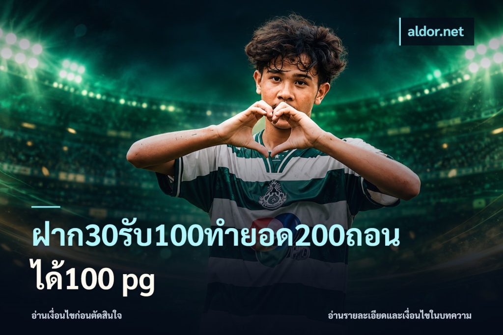 ฝาก30รับ100ทํายอด200ถอนได้100 pg