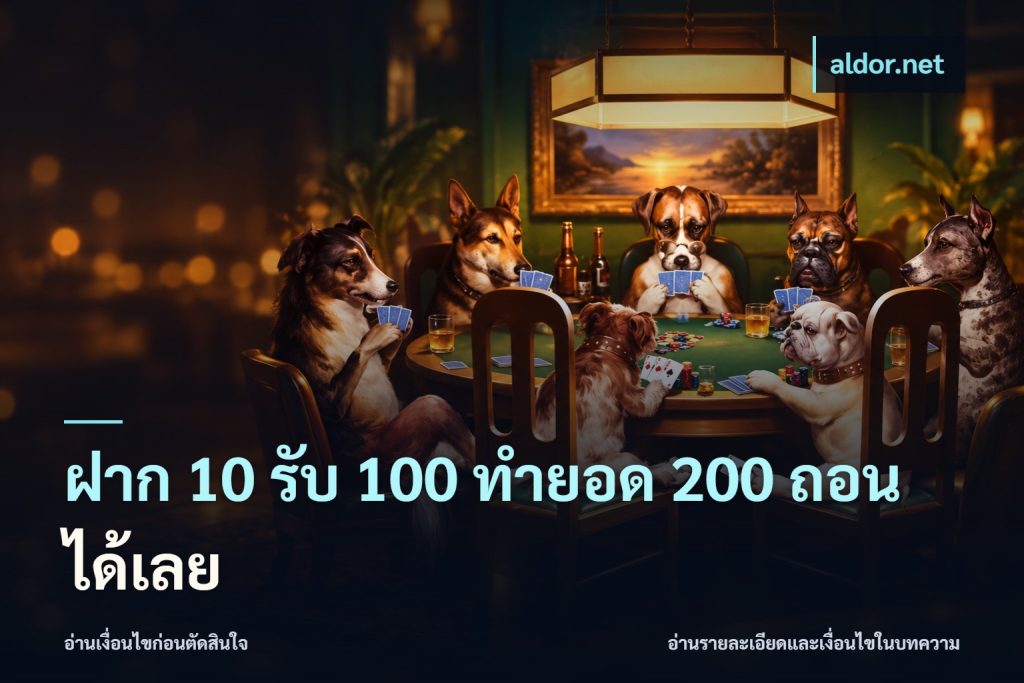 ฝาก 10 รับ 100 ทํายอด 200 ถอนได้เลย
