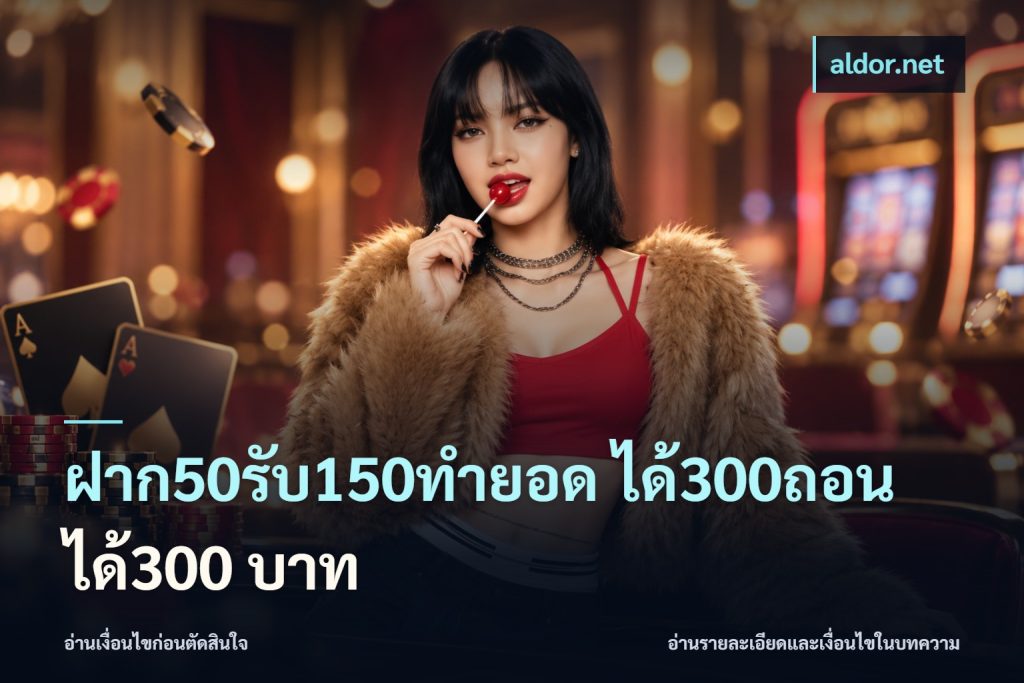 ฝาก50รับ150ทํายอด ได้300ถอนได้300 บาท