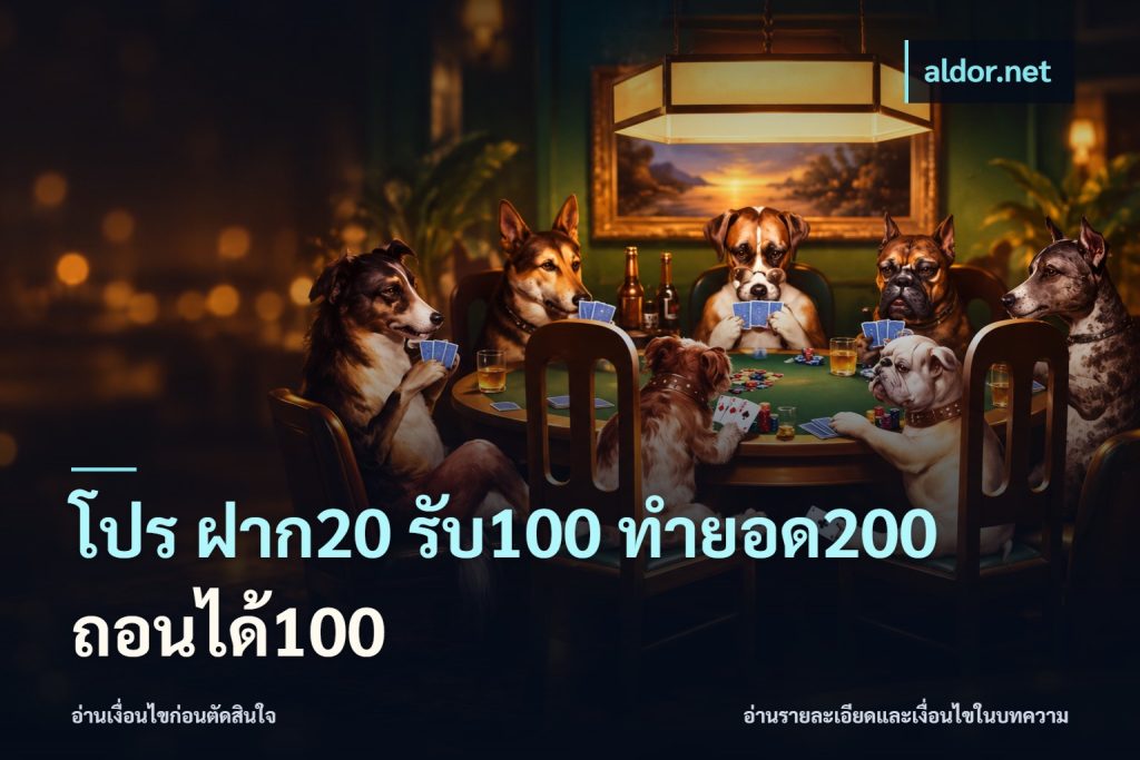 โปร ฝาก20 รับ100 ทำยอด200 ถอนได้100