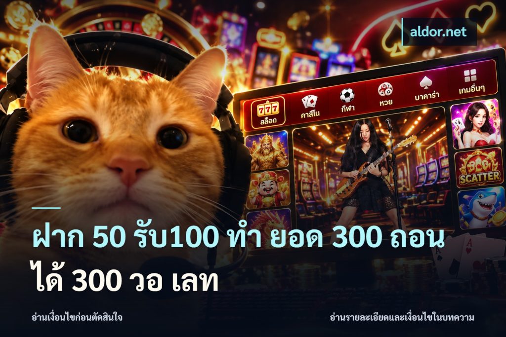 ฝาก 50 รับ100 ทํา ยอด 300 ถอนได้ 300 วอ เลท