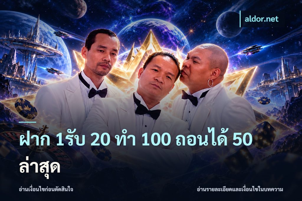 ฝาก 1รับ 20 ทำ 100 ถอนได้ 50 ล่าสุด