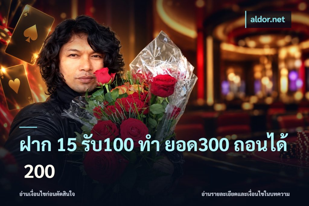 ฝาก 15 รับ100 ทํา ยอด300 ถอนได้ 200