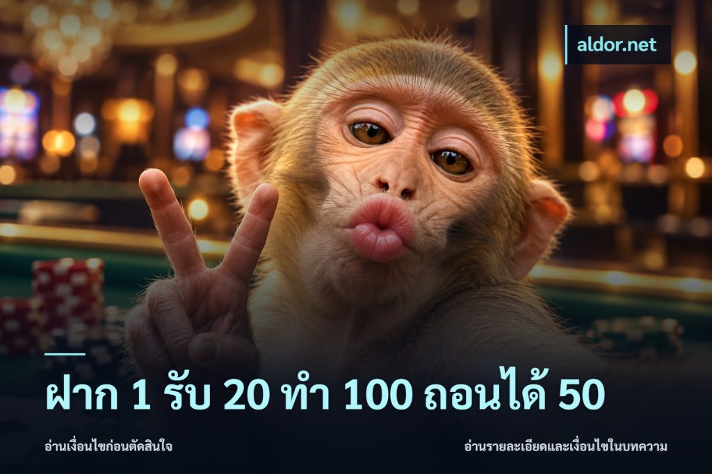 ฝาก 1 รับ 20 ทำ 100 ถอนได้ 50