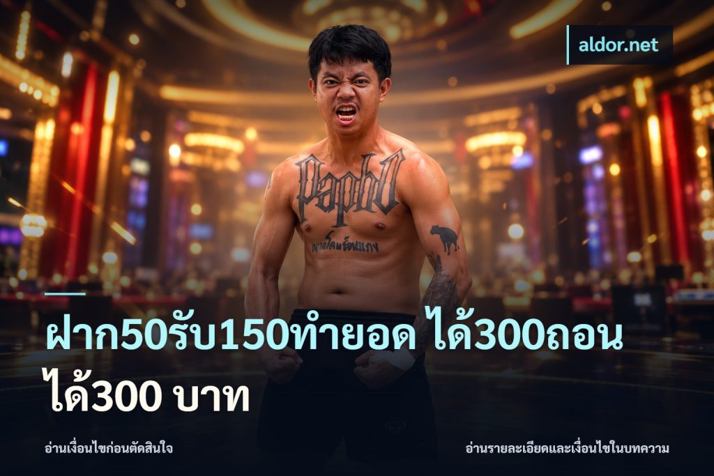 ฝาก50รับ150ทำยอด ได้300ถอนได้300 บาท
