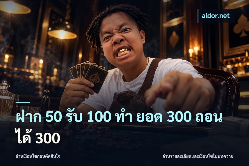 ฝาก 50 รับ 100 ทํา ยอด 300 ถอนได้ 300