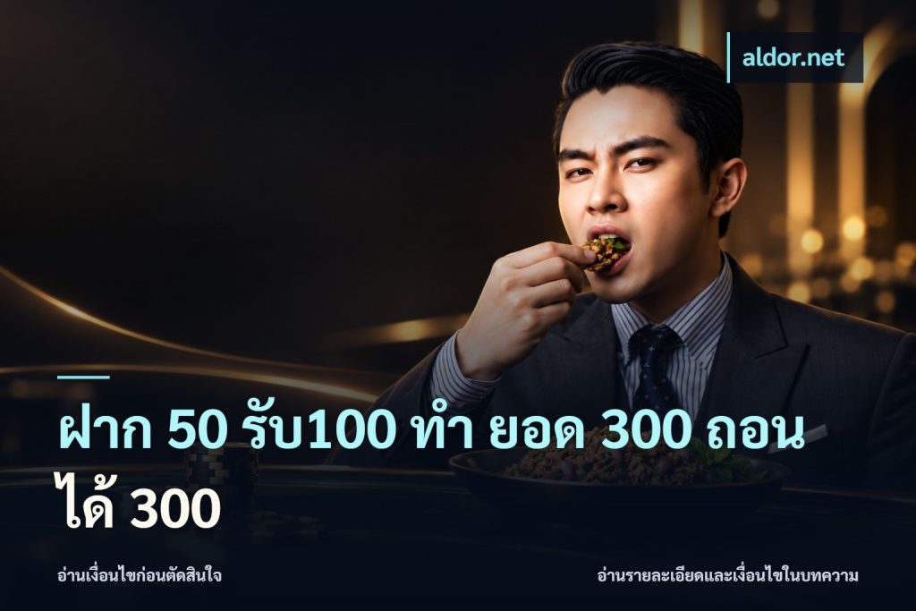 ฝาก 50 รับ100 ทํา ยอด 300 ถอนได้ 300