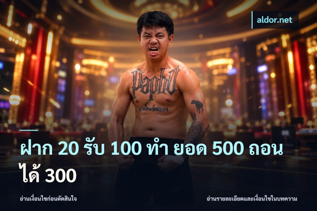 ฝาก 20 รับ 100 ทํา ยอด 500 ถอนได้ 300