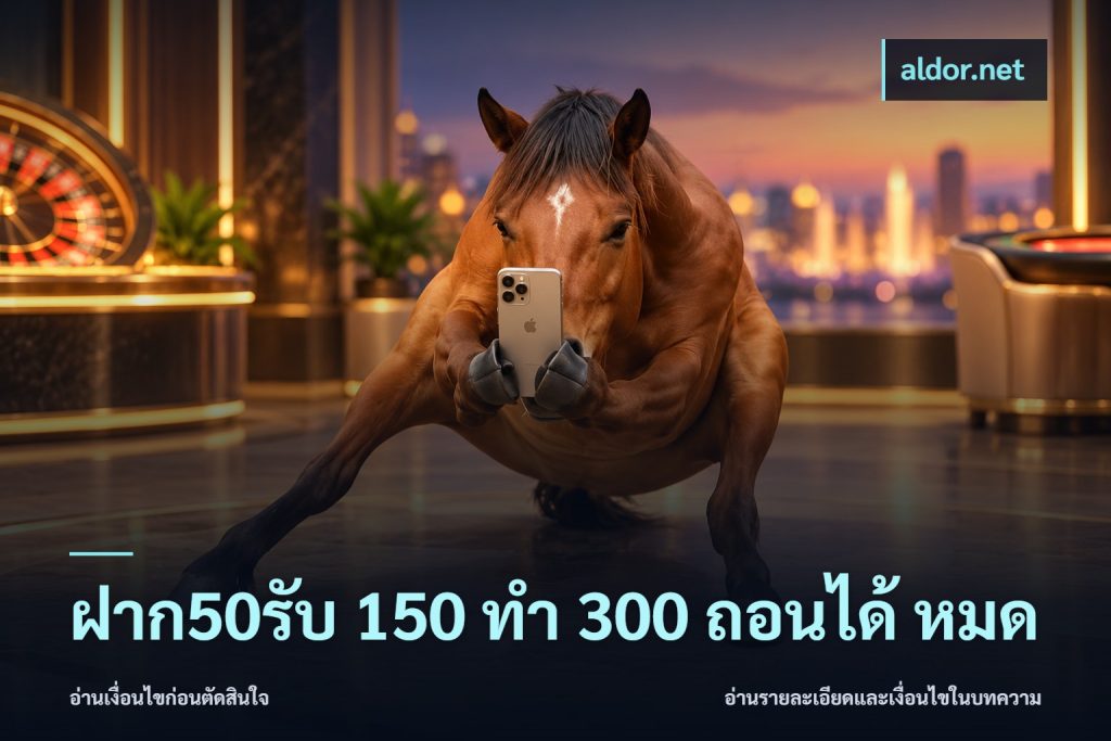 ฝาก50รับ 150 ทำ 300 ถอนได้ หมด