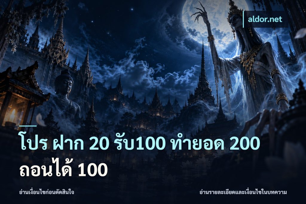 โปร ฝาก 20 รับ100 ทำยอด 200 ถอนได้ 100