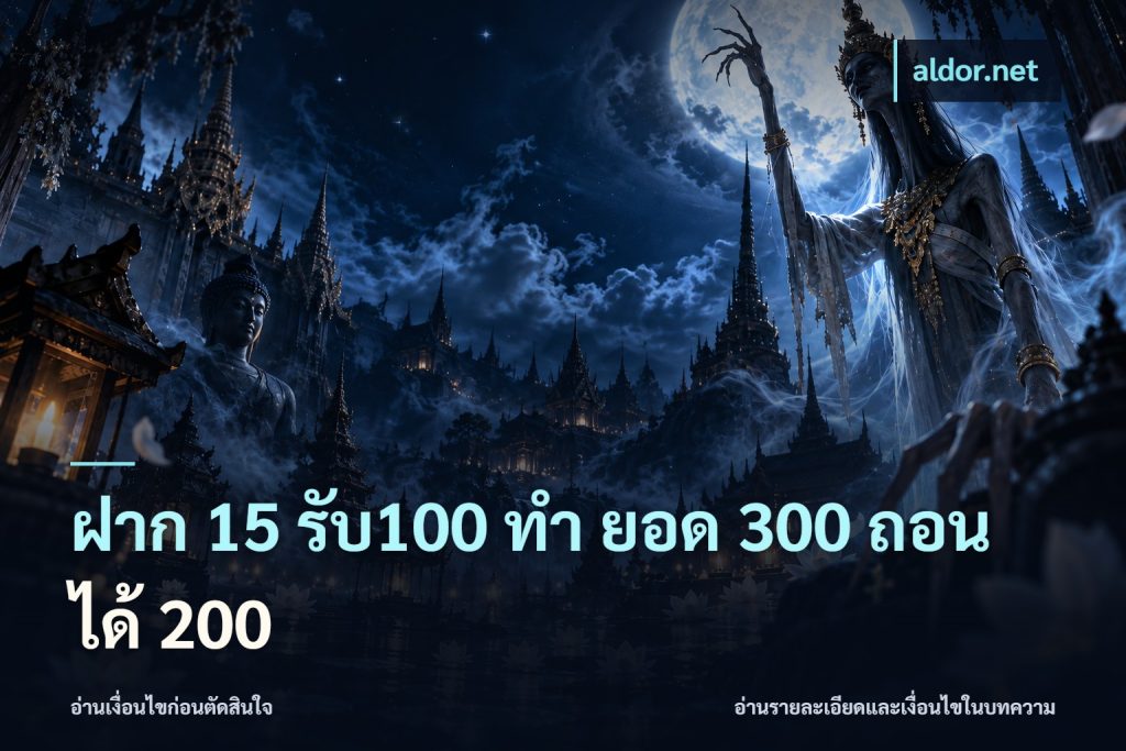 ฝาก 15 รับ100 ทํา ยอด 300 ถอนได้ 200