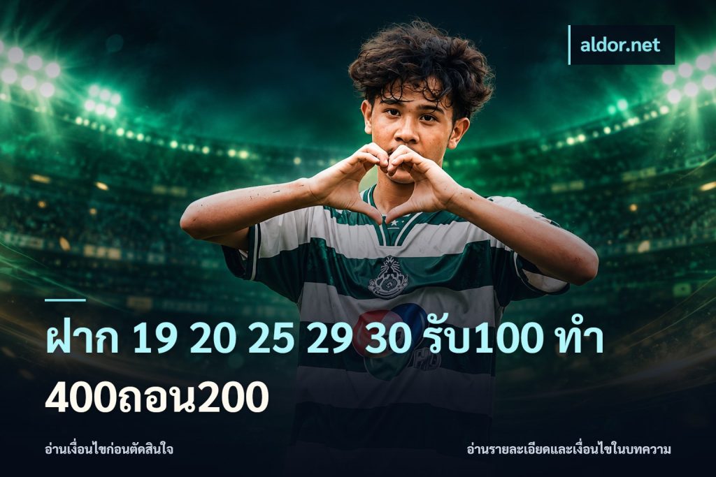 ฝาก 19 20 25 29 30 รับ100 ทำ 400ถอน200