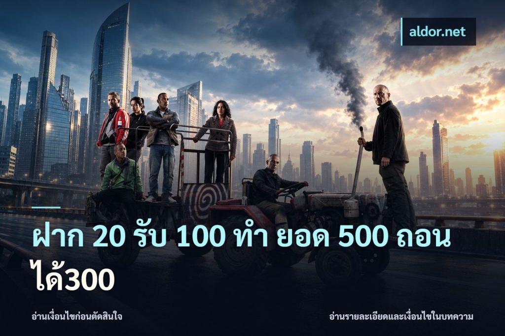 ฝาก 20 รับ 100 ทํา ยอด 500 ถอนได้300