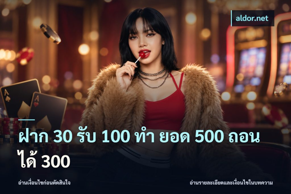 ฝาก 30 รับ 100 ทํา ยอด 500 ถอนได้ 300