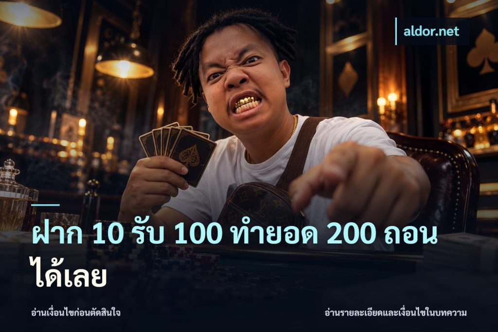 ฝาก 10 รับ 100 ทำยอด 200 ถอนได้เลย