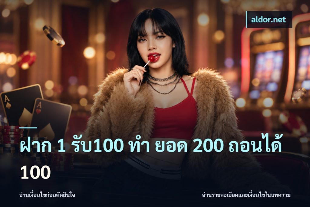 ฝาก 1 รับ100 ทํา ยอด 200 ถอนได้ 100